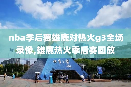 nba季后赛雄鹿对热火g3全场录像,雄鹿热火季后赛回放
