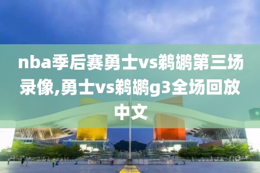 nba季后赛勇士vs鹈鹕第三场录像,勇士vs鹈鹕g3全场回放中文